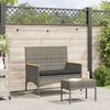 vidaXL Garden Bench Grey PE rattan, powder-coated steel, solid acacia wood