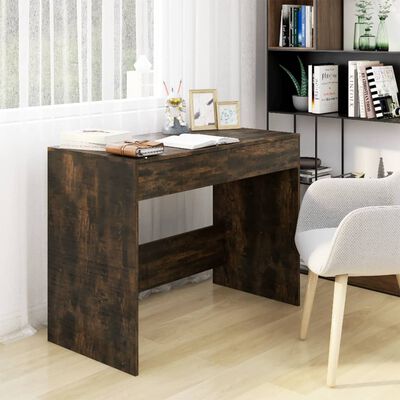 vidaXL Desk Smoked Oak 39.8"x19.7"x30.1" Engineered Wood