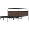 vidaXL Bed Frame Brown oak Steel, engineered wood Super King Bed Frame