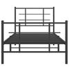 vidaXL Metal Bed Frame without Mattress with Footboard Black 35.4"x78.7"