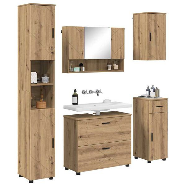 vidaXL Bathroom Furniture Set 5 pcs artisan oak 30 x 35 x 192 cm