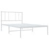 vidaXL Bed Frame White Powder-coated steel Twin Bed Frame Rectangular