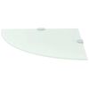 vidaXL Corner Shelf Set of 2 White Tempered glass 9.8 x 9.8 in