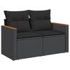 vidaXL Garden Sofa Set Black PE rattan, powder-coated steel, 100% polyester