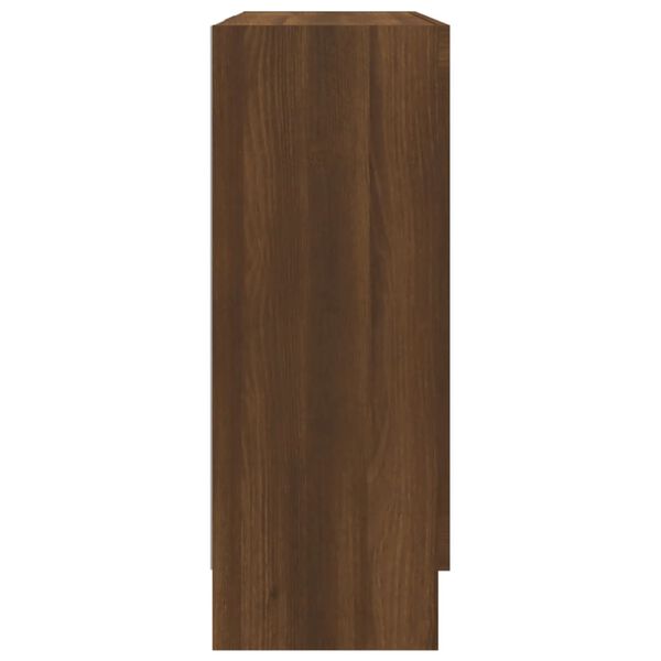 vidaXL Vitrine Cabinet Brown Oak 32.5x12.0x31.5" Engineered Wood