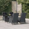 vidaXL Garden Dining Set Dark Grey, Black