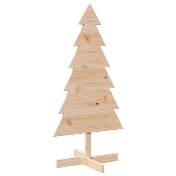 vidaXL Wooden Christmas Tree Natural wood Solid pine wood Medium