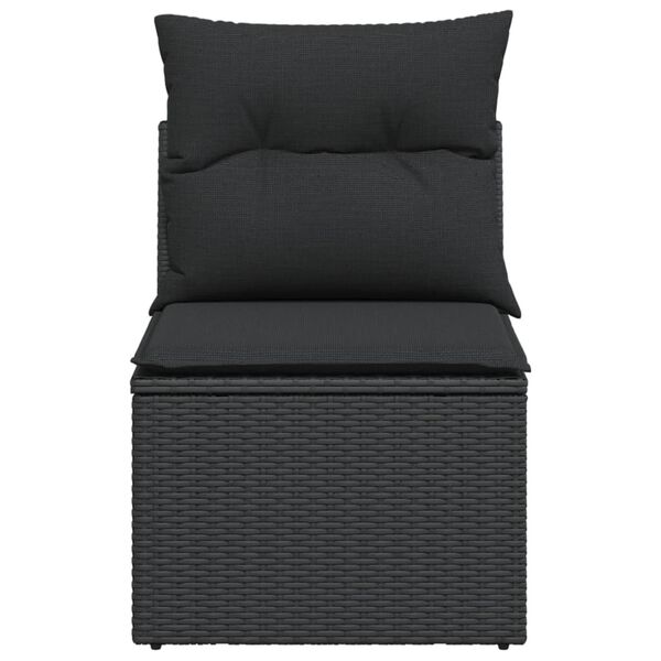 vidaXL Garden Chair Black PE Rattan Medium Modular Garden Chair