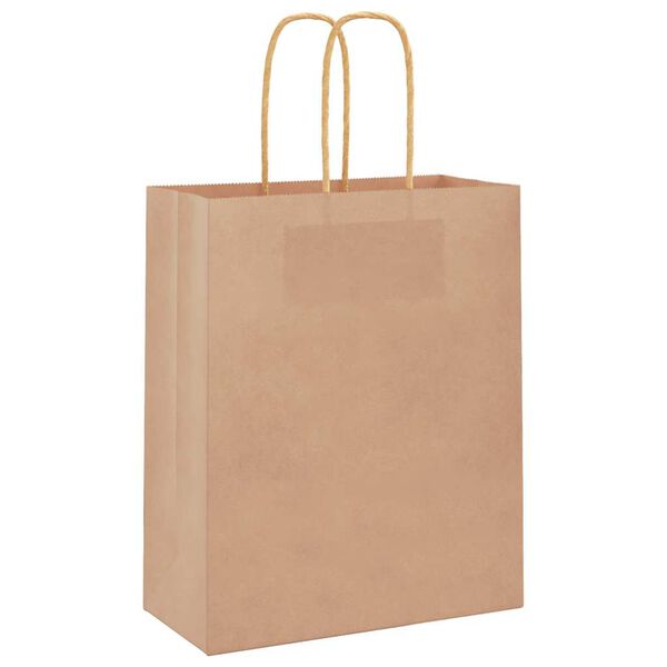 vidaXL Paper Bags 50 pcs with Handles Brown 18x8x22 cm