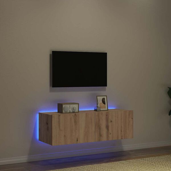 vidaXL TV Wall Cabinet Artisan Oak 39.37 x 13.78 x 12.20 in