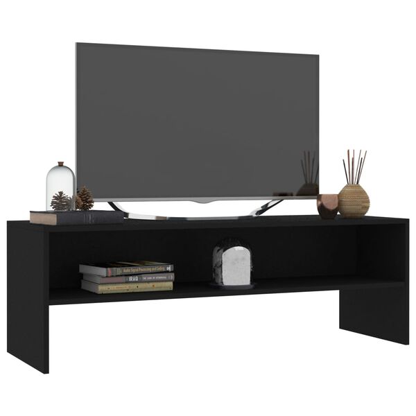 vidaXL TV Cabinet Black Engineered Wood Medium Classic/Traditional