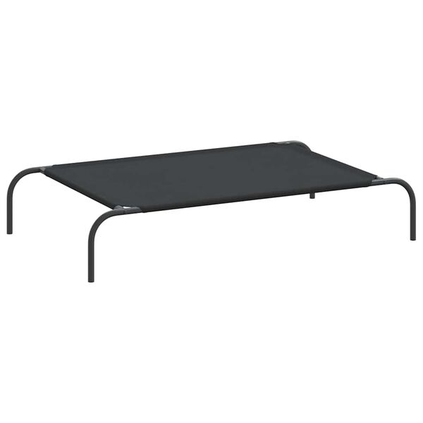 vidaXL Elevated Dog Bed Black Oxford fabric and powder-coated steel Medium