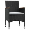 vidaXL Garden Dining Set Black
