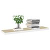 vidaXL Wall Shelf Set of 2 Oak and White Honeycomb MDF, metal frame