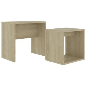 vidaXL Coffee Table Sonoma Oak Engineered Wood Small Stackable