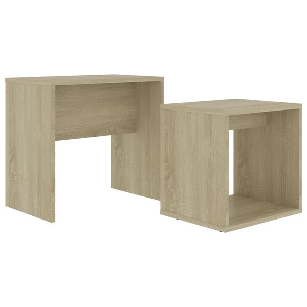 vidaXL Coffee Table Sonoma Oak Engineered Wood Small Stackable