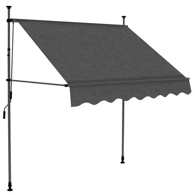 vidaXL Manual Retractable Awning with LED 78.7" Anthracite