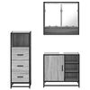 vidaXL Bathroom Furniture Set Grey Sonoma Engineered wood, metal, glass