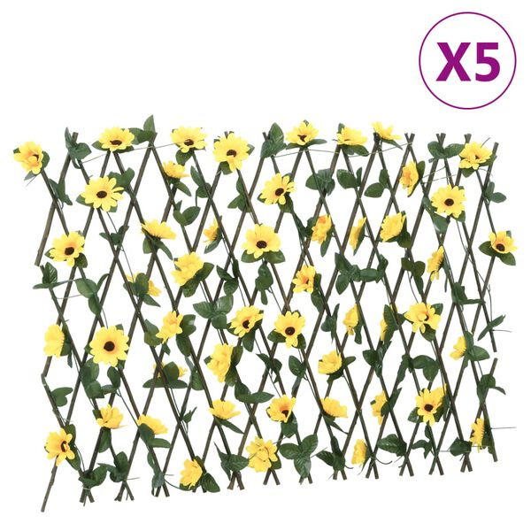 vidaXL Artificial Ivy Trellis Expandable 5 pcs Yellow 70.9x23.6"