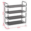 vidaXL Shoe Rack Black Metal Standard Shoe Rack Rectangular