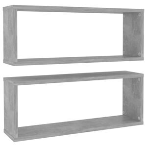 vidaXL Wall Shelf Set of 2 Concrete Grey Engineered Wood