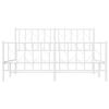 vidaXL Bed Frame White Steel King Size Bed Frame Rectangular