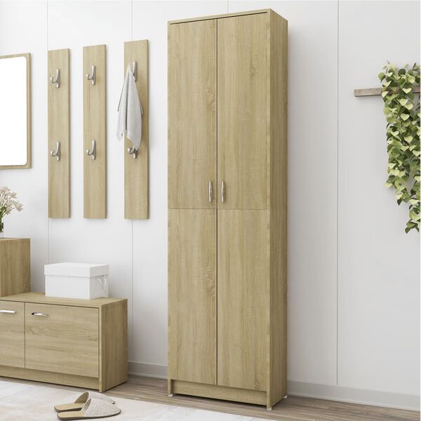 vidaXL Hallway Wardrobe Sonoma Oak Engineered Wood Compact