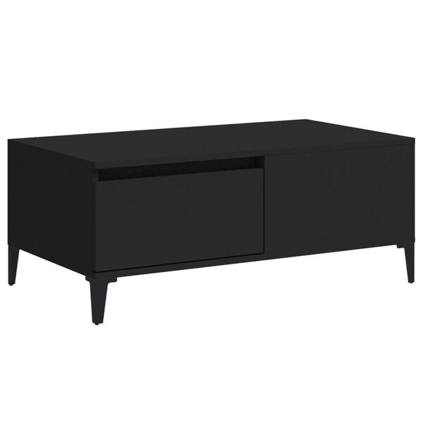 vidaXL Coffee Table Black 35.4x19.7x14.4" Engineered Wood