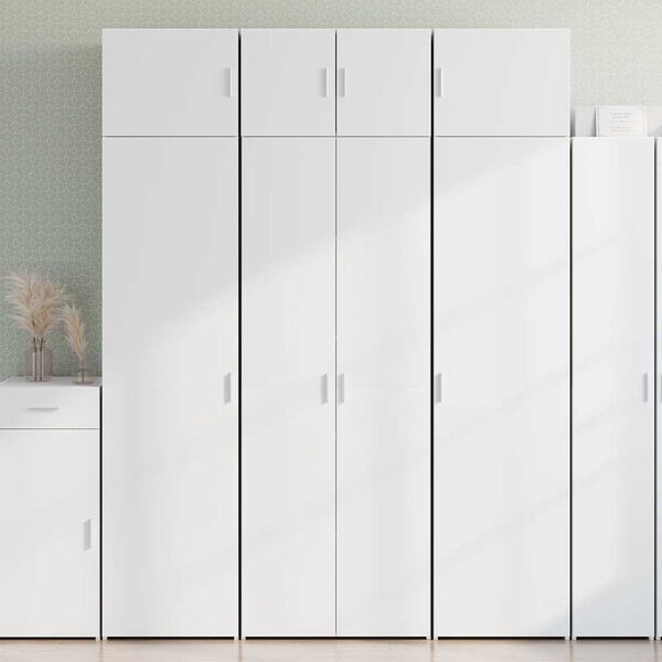 vidaXL Storage Cabinet White 27.6"x16.7"x88.6" Engineered Wood