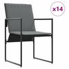 vidaXL Garden Dining Set 15 pcs Black Steel