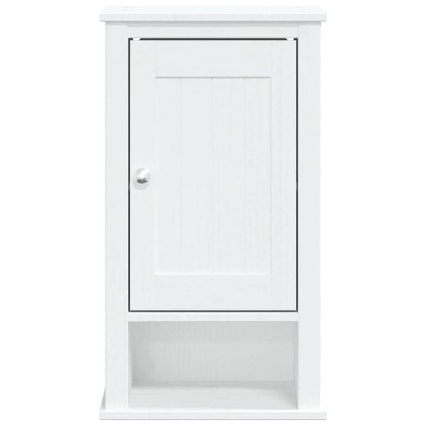 vidaXL Bathroom Wall Cabinet White Solid pine wood, engineered wood, metal