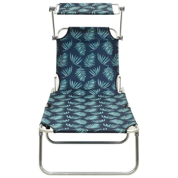 vidaXL Sun Lounger Leaf print Powder-coated aluminum Standard