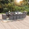 vidaXL Garden Dining Set Gray PE Rattan Large Expandable