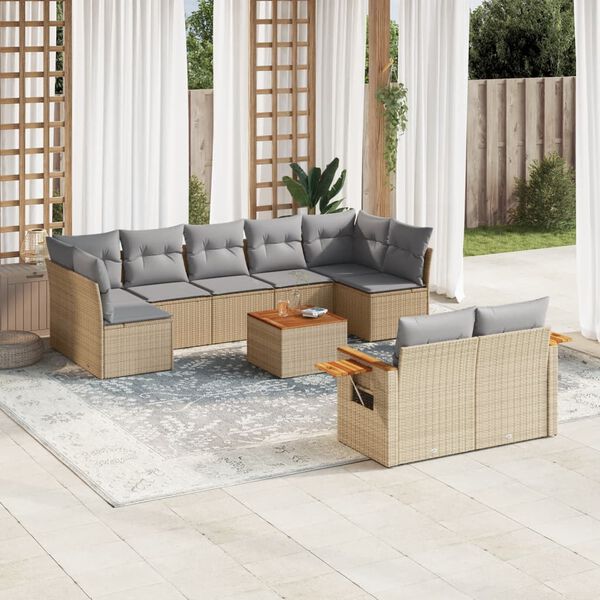 vidaXL Garden Sofa Set Beige