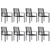 vidaXL Dining Set Black Glass Large Seats Many Garden Dining Set