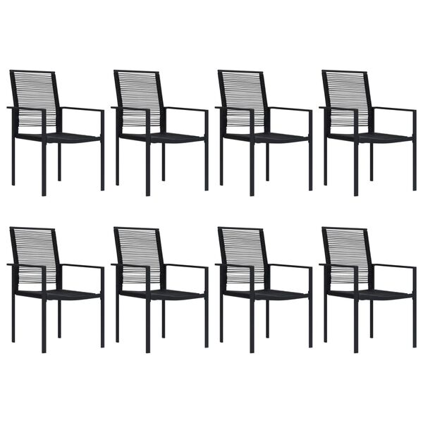 vidaXL Dining Set Black Glass Large Seats Many Garden Dining Set
