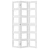 vidaXL Room Divider 3 Panels White Solid Wood Paulownia