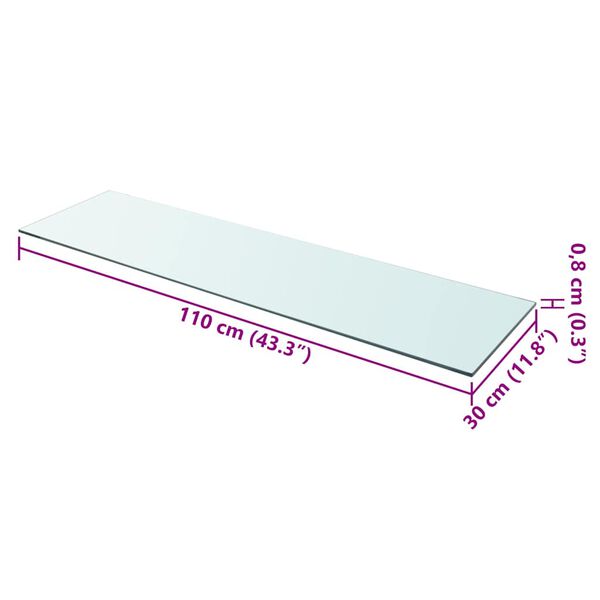 vidaXL Glass Panel Clear Tempered glass Large Durable Glass Shelf