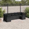 vidaXL Garden Sofa Set Black PE rattan, powder-coated steel Large