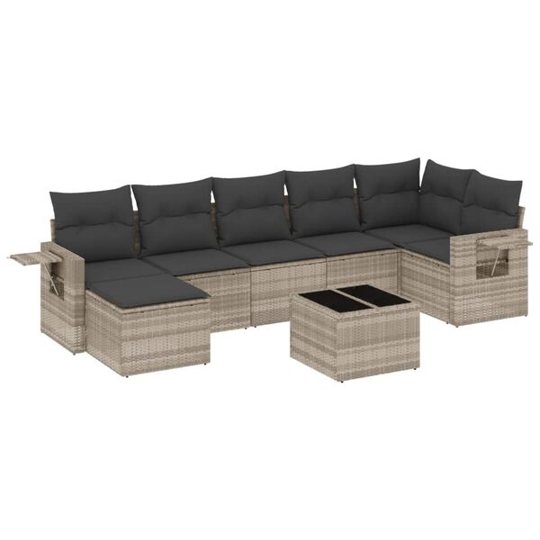 vidaXL Garden Sofa Set Light Grey