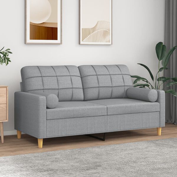 vidaXL 2-seater Sofa Light grey 100% polyester, metal, textilene 55.1 in