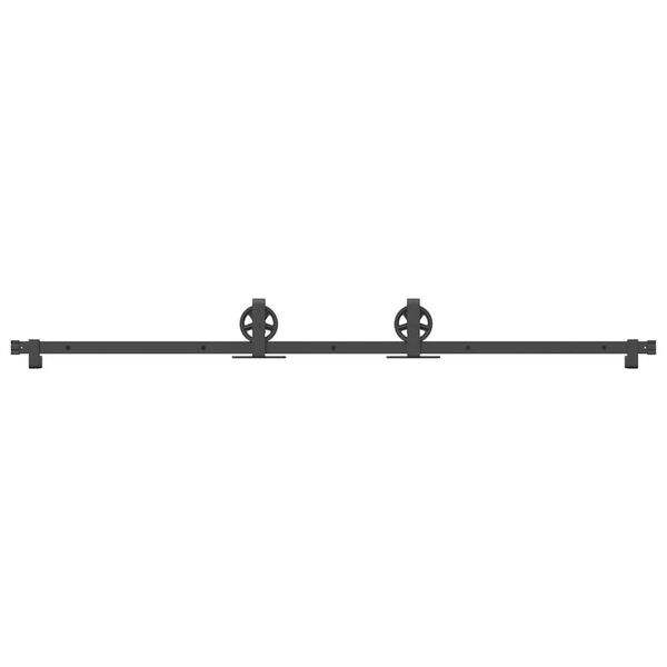 vidaXL Sliding Door Hardware Kit 78.7 " Steel Black