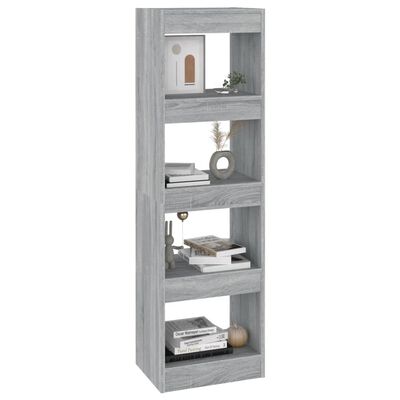 vidaXL Book Cabinet/Room Divider Gray Sonoma 15.7"x11.8"x53.1"