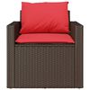 vidaXL Garden Sofa Set Brown PE rattan 4 Piece Modular Garden Sofa Set