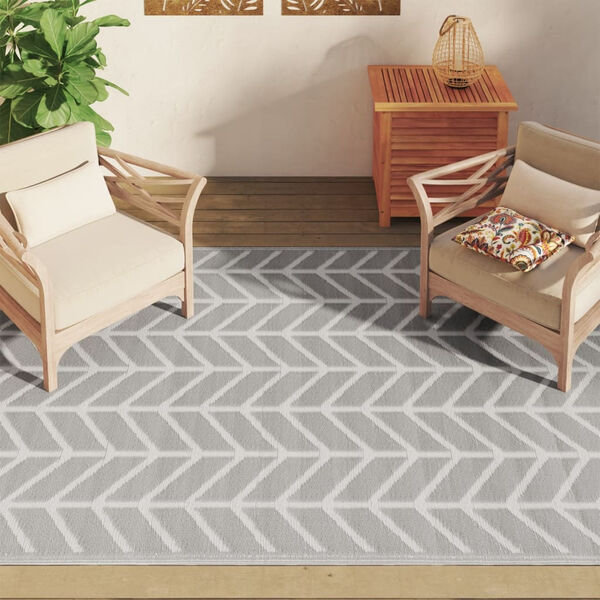 vidaXL Outdoor Carpet Grey Polypropylene 63 in x 90 in
