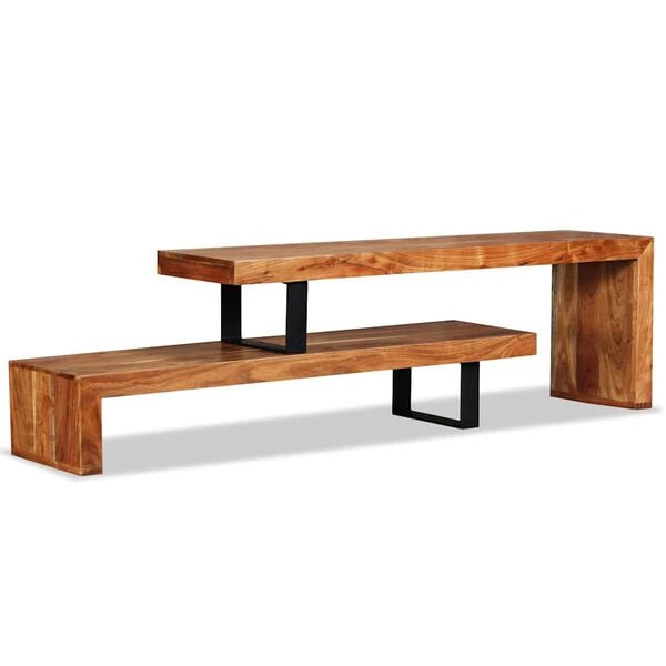 vidaXL TV Stand Unique natural wood grain Solid Acacia Wood Medium