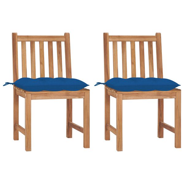 vidaXL Patio Chair Set of 2 Teak Solid Teak Wood Standard Durable