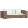 vidaXL Sofa Set Natural rattan with cream cushions