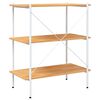 vidaXL Shelving Unit White and Oak Engineered wood, Steel Medium Modern