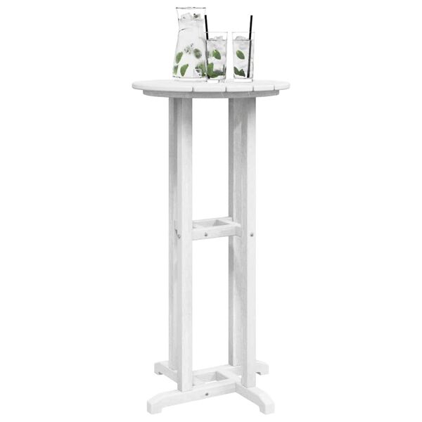 vidaXL Bar Table White 21.7" x 21.7" x 42.1" HDPE